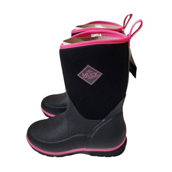 Muck Boot Youth Element – Girls Size 5 Winter Snow Boots, Black/Pink - Picture 1 of 9